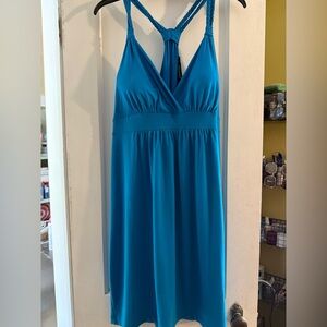 Maurices Blue Ruched Halter Sundress